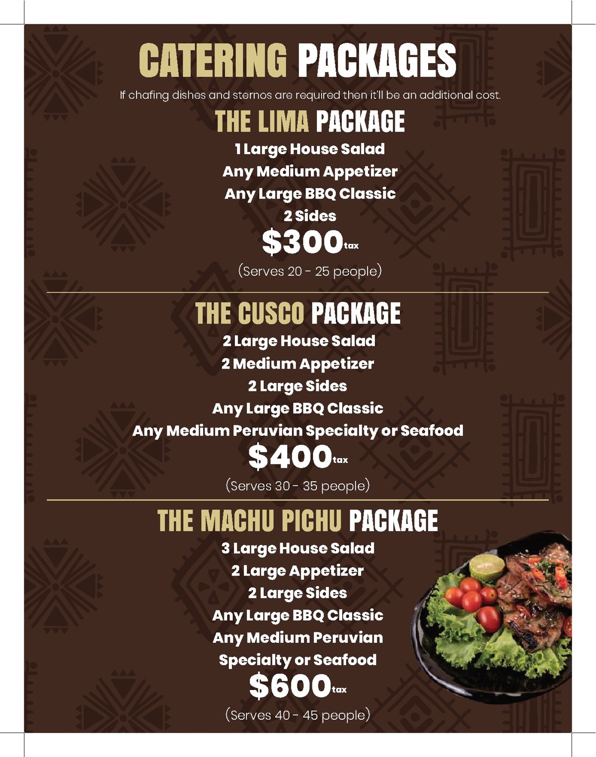 Pepe's BBQ catering packages preview