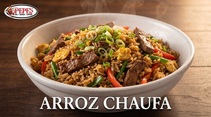 Arroz chaufa Peruvian fried rice at Pepe's BBQ