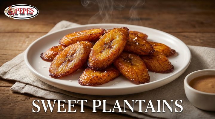 Fried sweet plantains at Pepe's BBQ