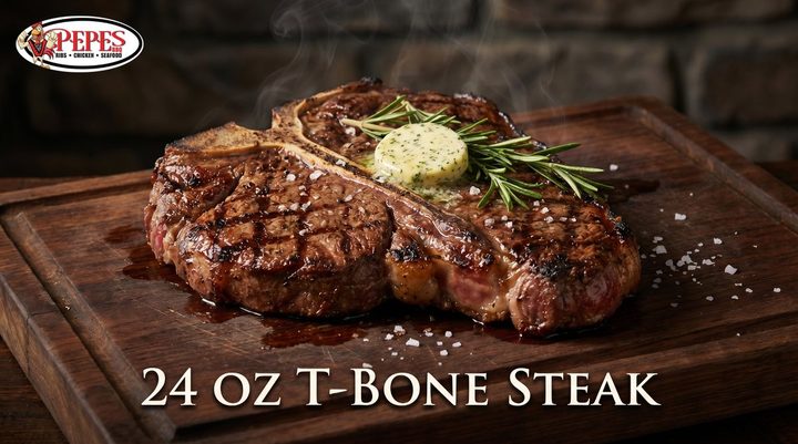 24 ounce T-bone steak at Pepe's BBQ
